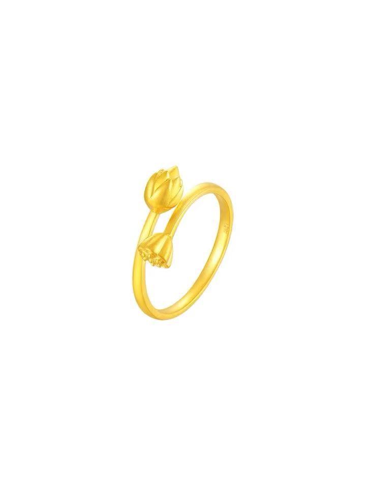 18K Gold Zwei-Welten-Ring – Eleganz und Moderne vereint