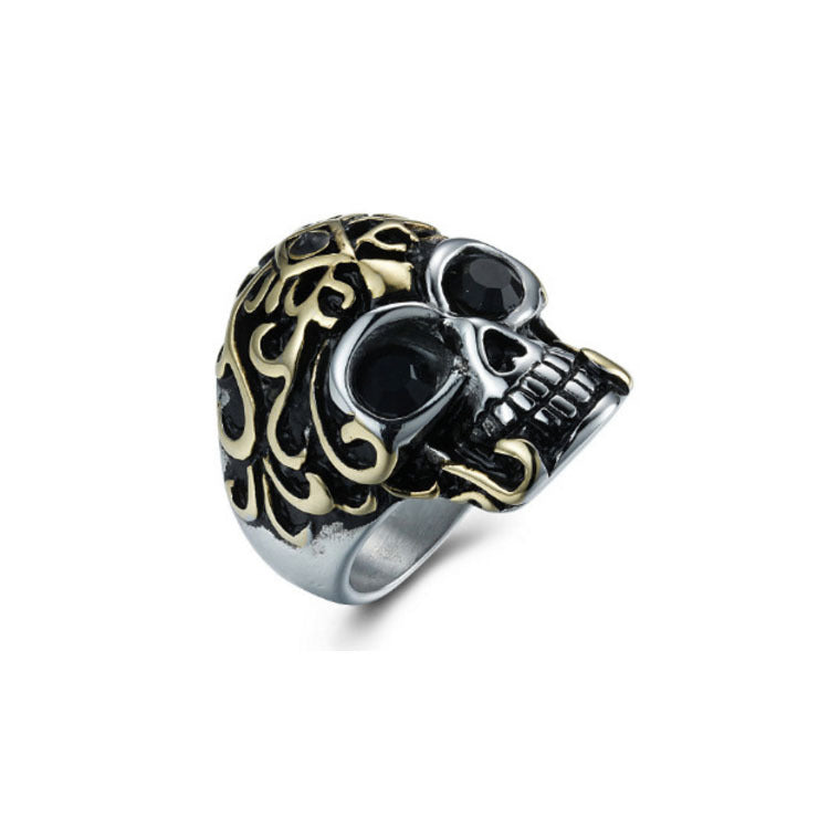 18K Vergoldeter Totenkopf-Ring aus Edelstahl – Maskuline Eleganz mit rebellischem Charme