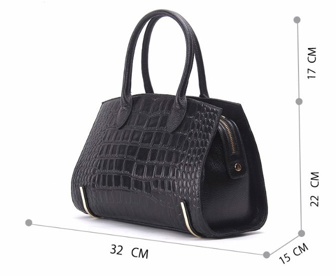 Elegante Damen-Lederhandtasche – Lässiges Design mit Animal-Print