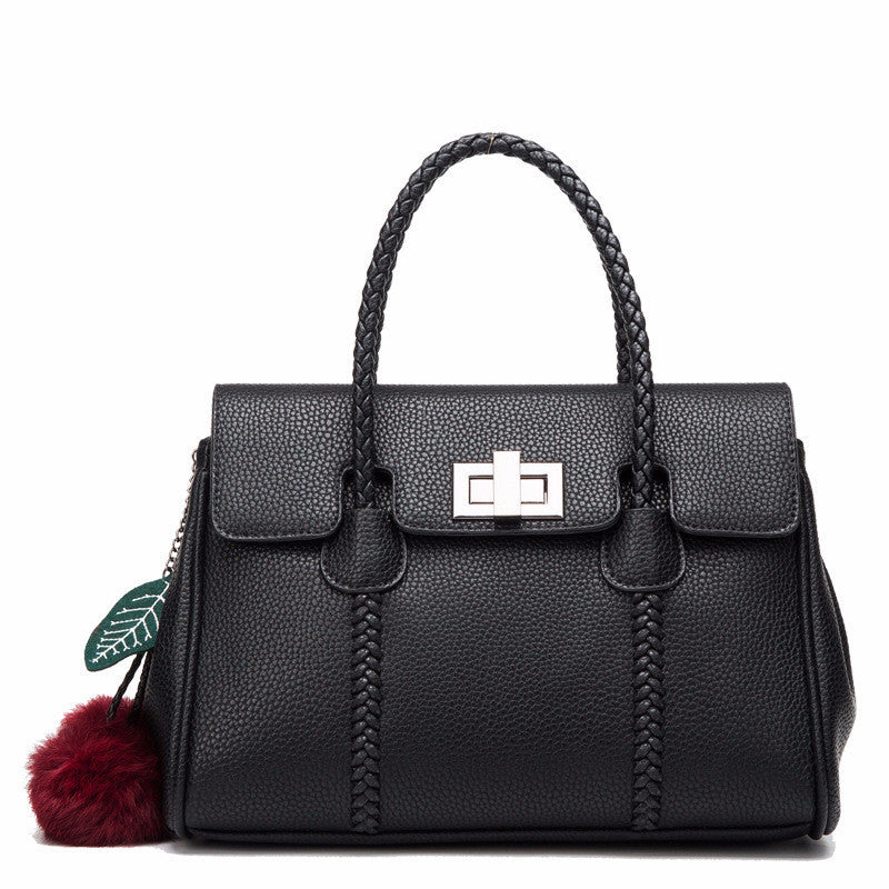 Damen-Lederhandtasche mit Lychee-Muster – Stilvoll, geräumig und vielseitig