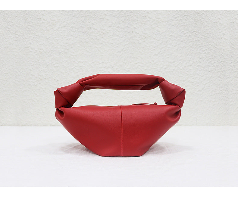 Modische Damen-Dumpling-Handtasche – Bunte Wolkenform aus weichem Leder