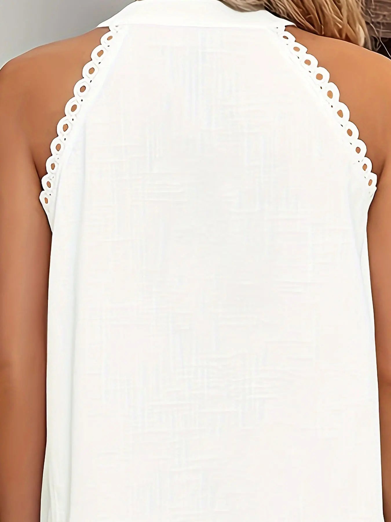 Damen Übergrößen Strick-Tanktop mit Blumenmuster – Lässiges Sommer-Top ohne Ärmel, Rundhalsausschnitt, Polyester, Elastisches Material