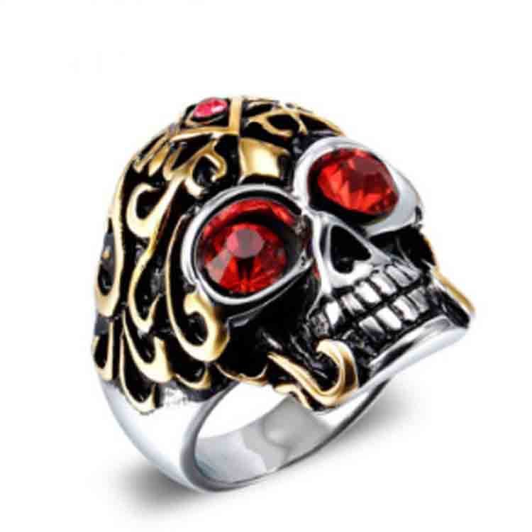 18K Vergoldeter Totenkopf-Ring aus Edelstahl – Maskuline Eleganz mit rebellischem Charme