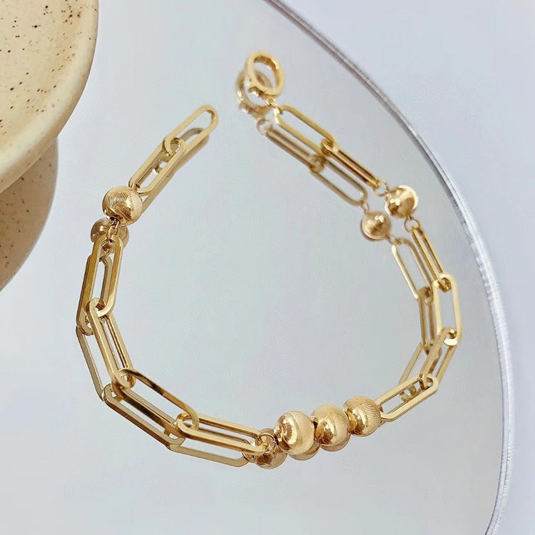 18K Gold Katzenauge Armband – Handgefertigt und Ausdrucksstark