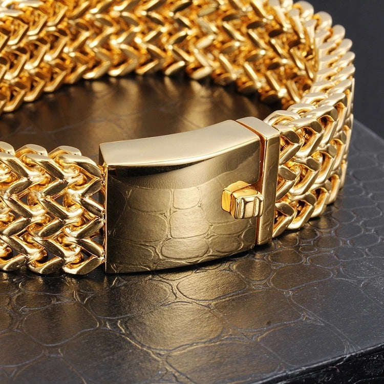 Titanstahl-Armband – Einfach, Stilvoll und Vergoldet mit 18K Gold