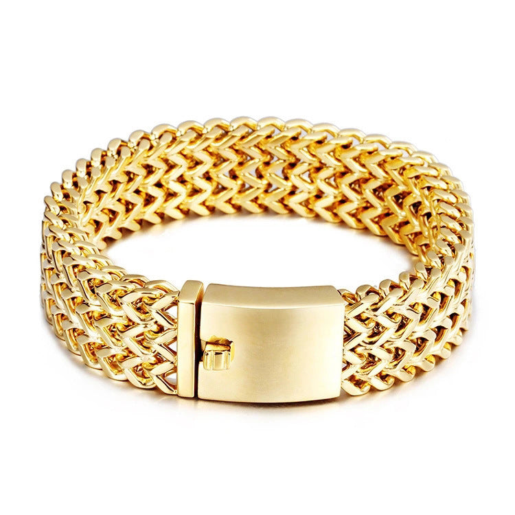 Titanstahl-Armband – Einfach, Stilvoll und Vergoldet mit 18K Gold