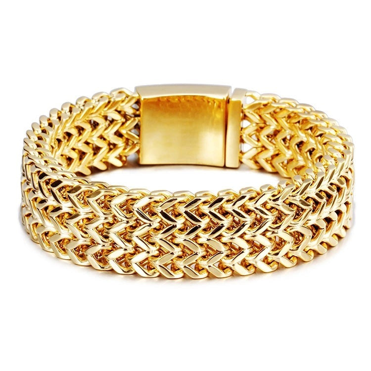 Titanstahl-Armband – Einfach, Stilvoll und Vergoldet mit 18K Gold