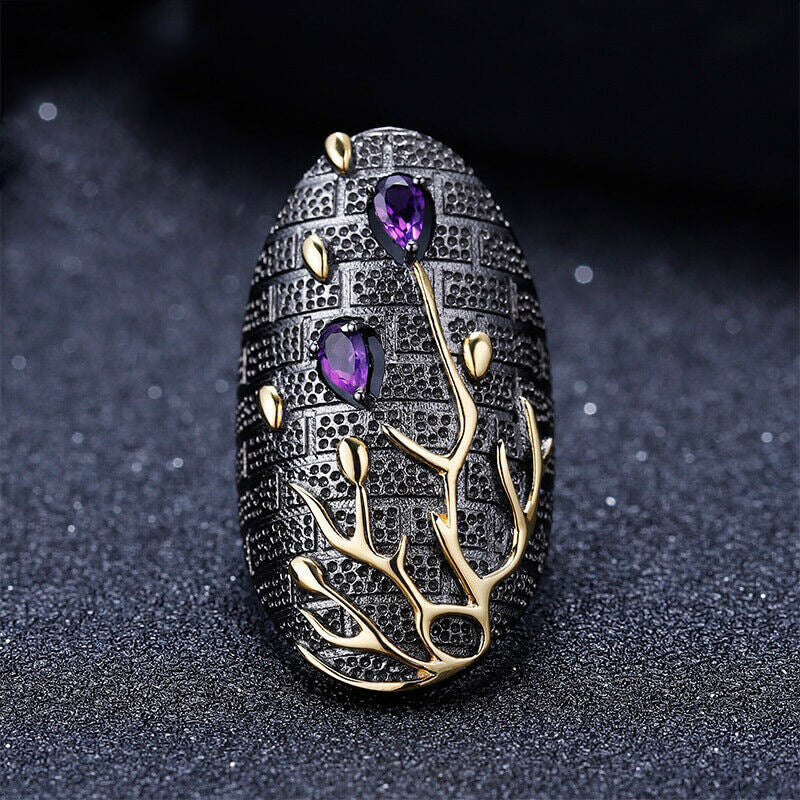 Moderner Extravaganter Vergoldeter Ring – Florales Design für Damen und Herren