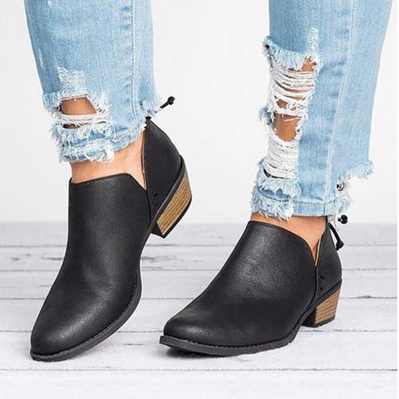 Damen Retro Ankle Boots – Hohe Absätze für Herbst und Winter