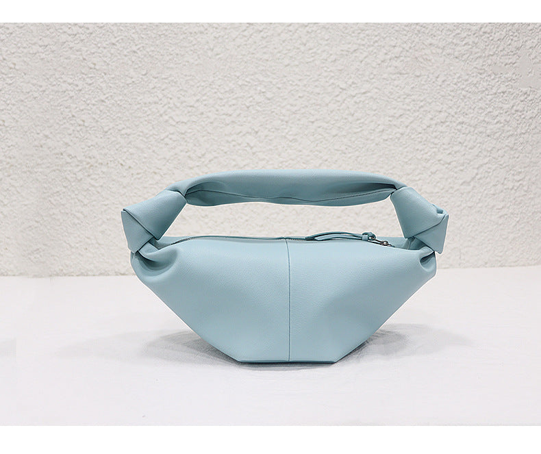 Modische Damen-Dumpling-Handtasche – Bunte Wolkenform aus weichem Leder