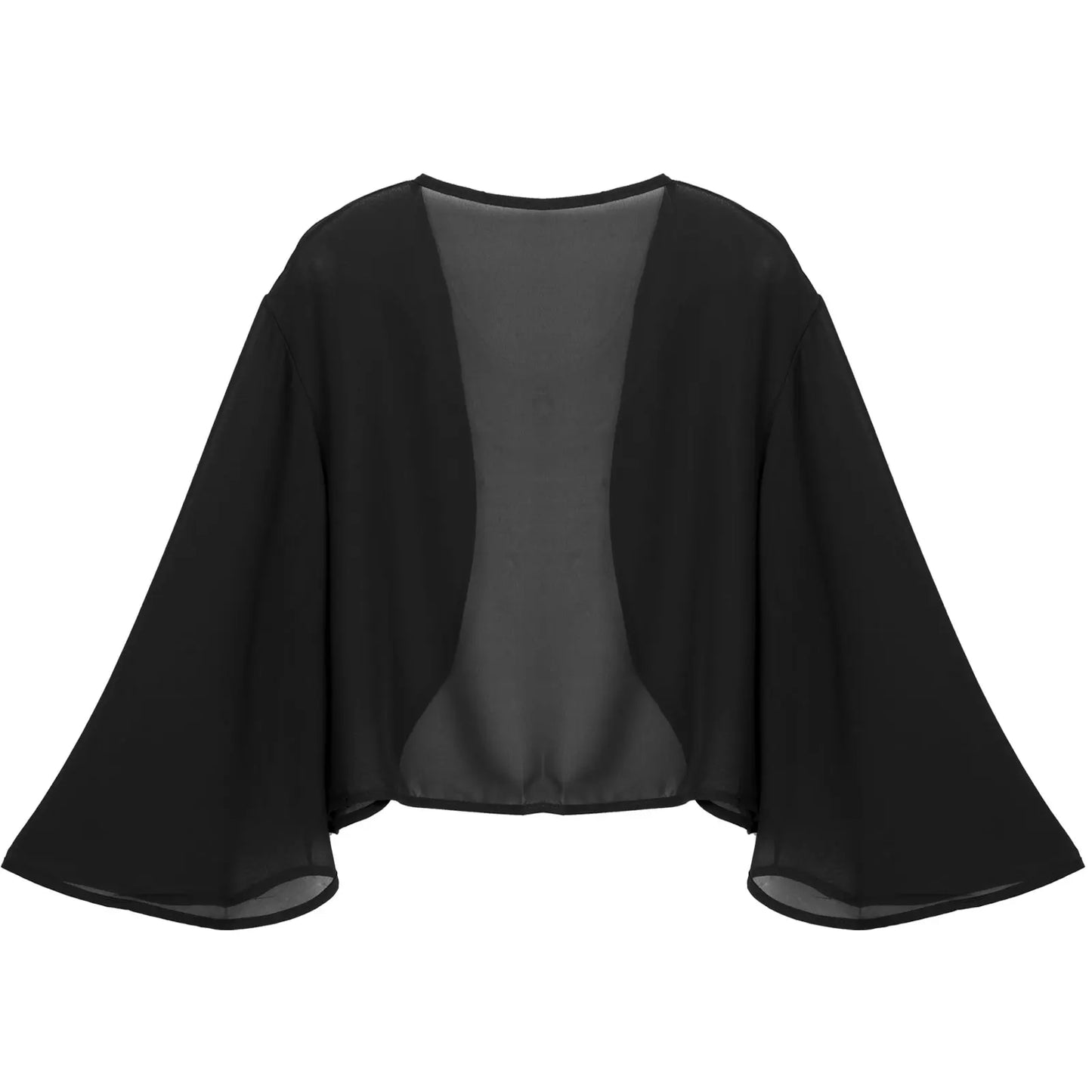 Damen Eleganter Rüschen-Bolero Shrug – Halbarm Chiffon Kurzjacke für Abendkleider, Hochzeiten und Partys