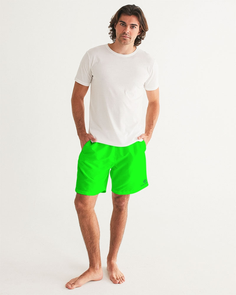 Neon Green 7" Classic Men Swim Trunk