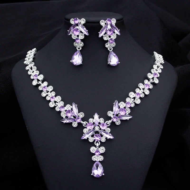 Luxuriöses Strass-Choker- und Ohrring-Set für Damen – Elegantes Brautschmuck-Set für Partys, Abschlussbälle und Hochzeiten