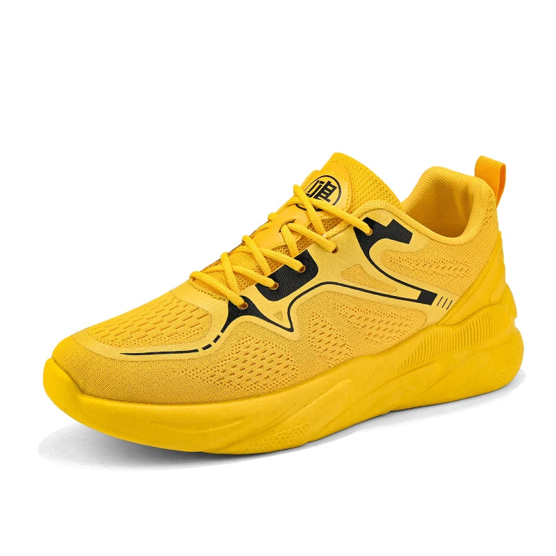 Neon-Gelbe Herren-Sneaker – Stylische Plattform-Sportschuhe für Training, Jogging und Freizeit!