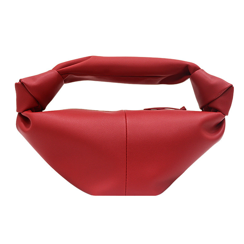 Modische Damen-Dumpling-Handtasche – Bunte Wolkenform aus weichem Leder