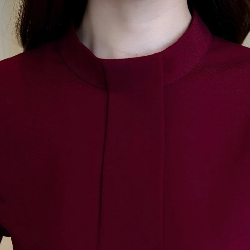 Elegante Damenbluse aus Chiffon – Langarm, Stilvoll und Feminin – Perfekt für Büro, Alltag und besondere Anlässe