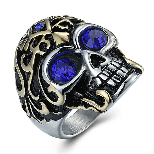 18K Vergoldeter Totenkopf-Ring aus Edelstahl – Maskuline Eleganz mit rebellischem Charme