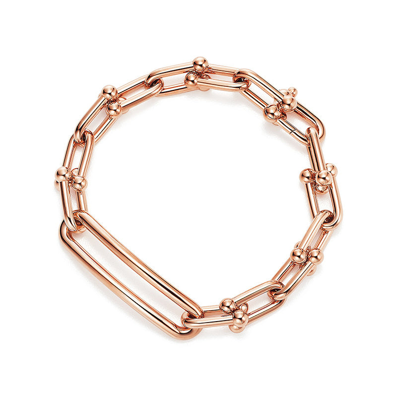 S925 Sterlingsilber U-förmiges Armband – 18K Roségold Vergoldet