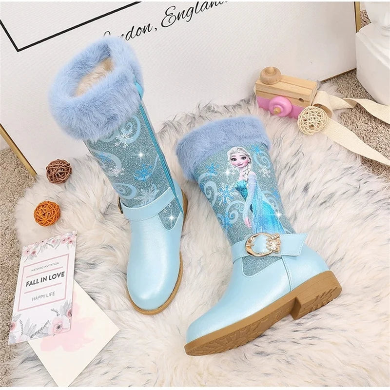 Magical Elsa Princess Winter Boots for Girls – Warm and Stylish Through the Cold Season