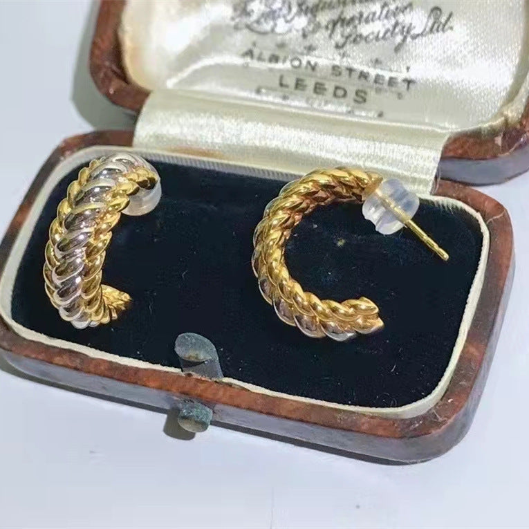 18K Gold Braided Earrings