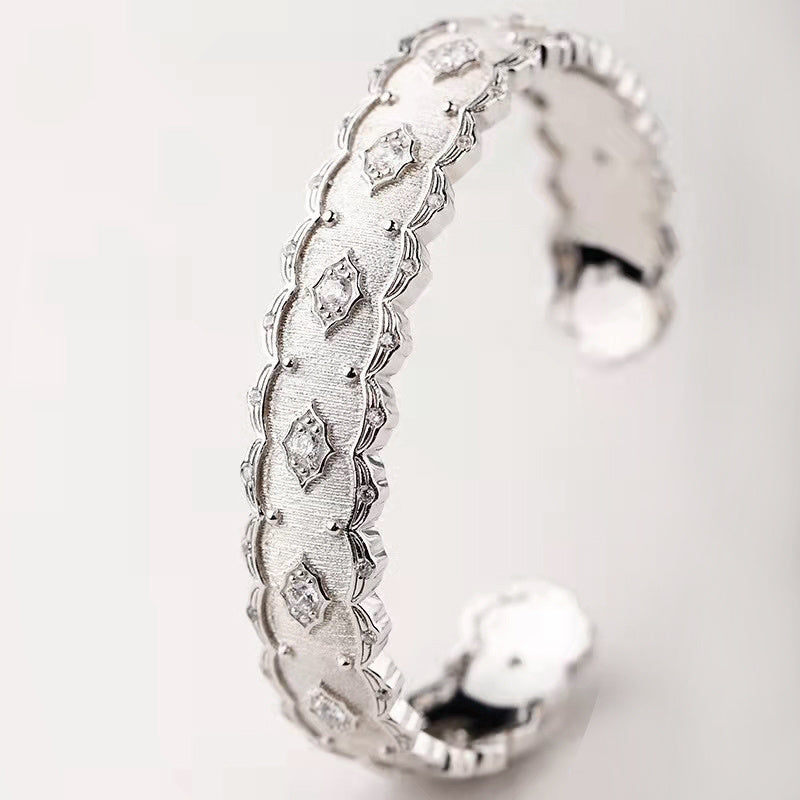 S925 Silber Vergoldetes Armband mit Diamantbesatz – Hofstil und Eleganz