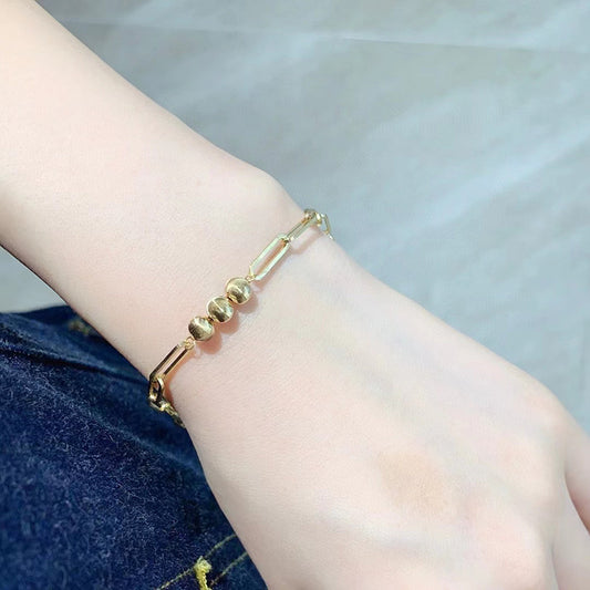 18K Gold Katzenauge Armband – Handgefertigt und Ausdrucksstark