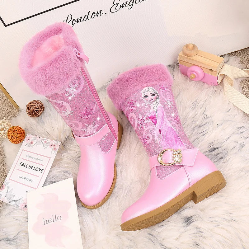 Magical Elsa Princess Winter Boots for Girls – Warm and Stylish Through the Cold Season