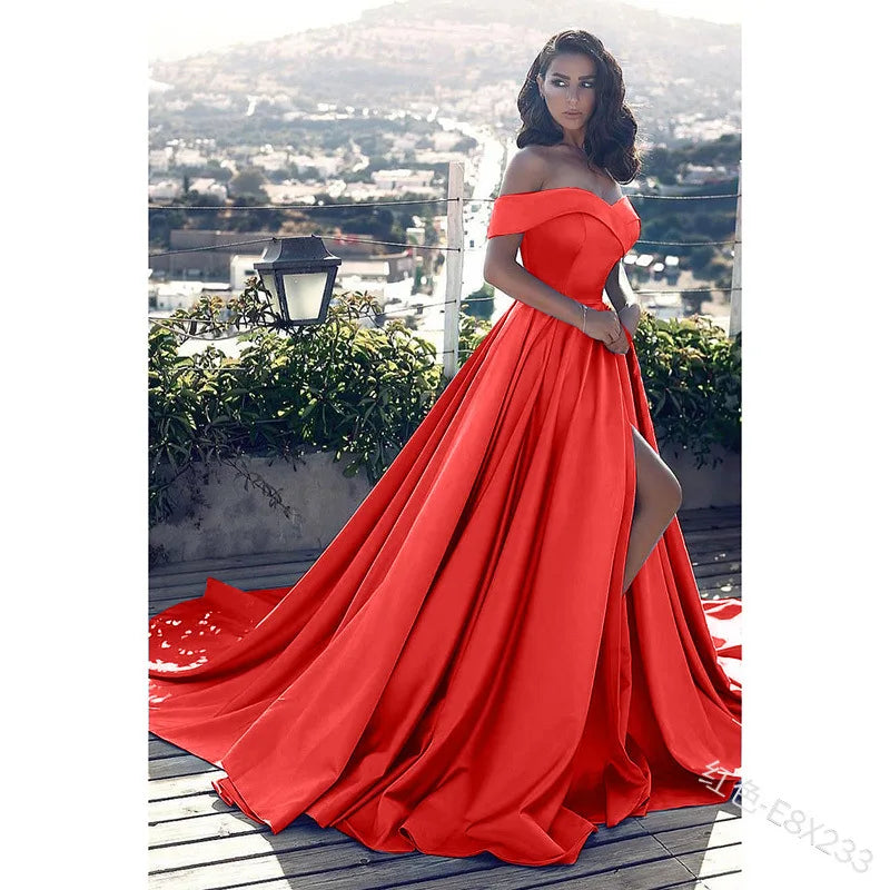 Elegantes Abendkleid für Damen – Off-Shoulder Design, langes Ballkleid für Hochzeiten, formelle Anlässe und Partys, auch in Plus-Size erhältlich