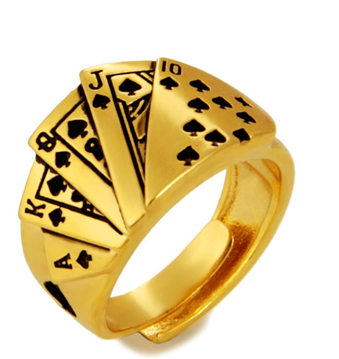 24K Vergoldeter Sandgold-Ring – Ethnischer Stil mit Diamantform