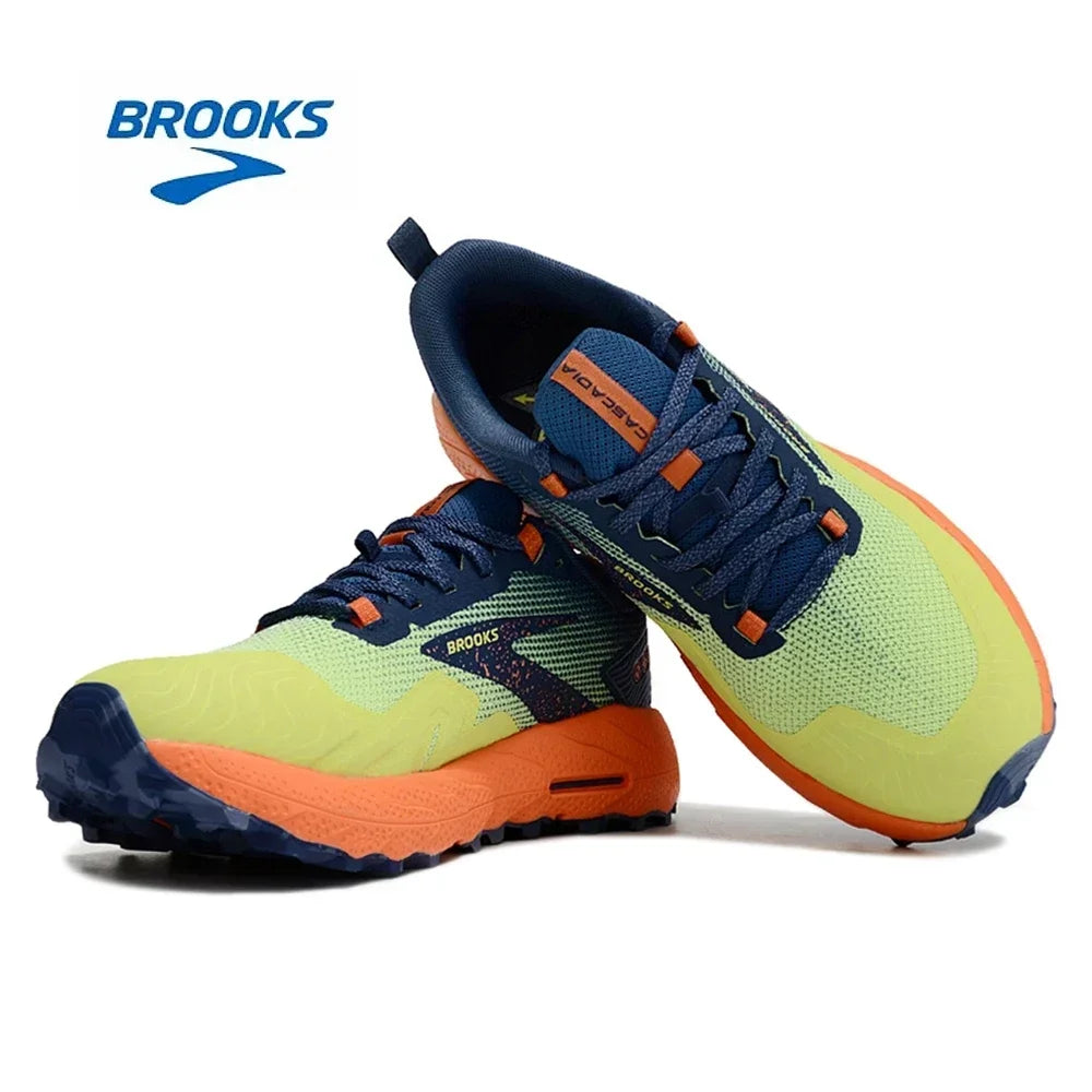 BROOKS Cascadia 17 Light yellow green Running Shoes Women Men Long-Distance Road Sport Training Casual Sneakers