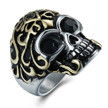 18K Vergoldeter Totenkopf-Ring aus Edelstahl – Maskuline Eleganz mit rebellischem Charme