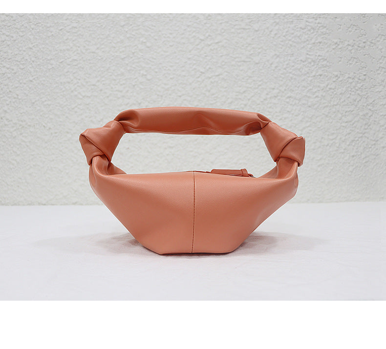 Modische Damen-Dumpling-Handtasche – Bunte Wolkenform aus weichem Leder