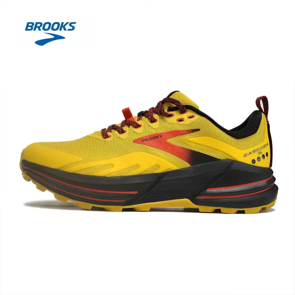 BROOKS Cascadia 16 Running Shoes Yellow Black Grenadine Men Women Long-Distance Road Sport Training Casual Sneakers