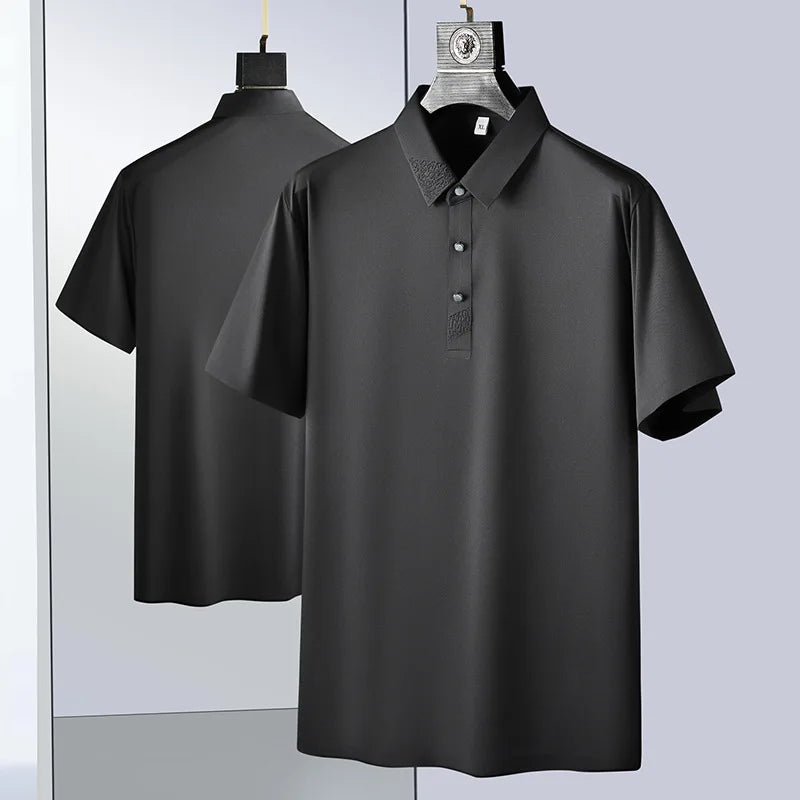 Hochwertiges Business-Casual-Kleidungsstück – Elastisches, Glattes Polo-Shirt für Herren