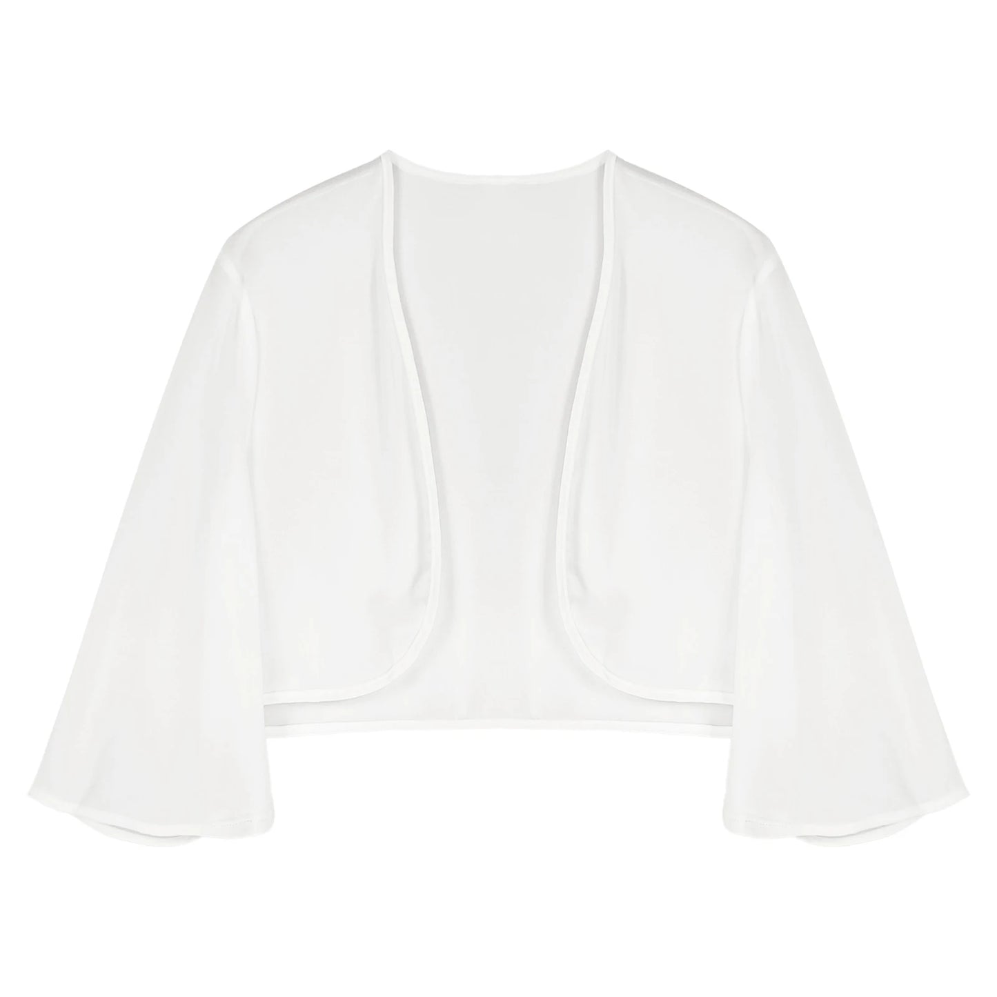 Damen Eleganter Rüschen-Bolero Shrug – Halbarm Chiffon Kurzjacke für Abendkleider, Hochzeiten und Partys