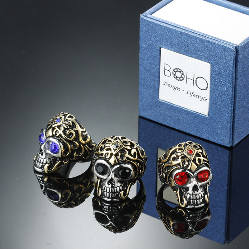 18K Vergoldeter Totenkopf-Ring aus Edelstahl – Maskuline Eleganz mit rebellischem Charme