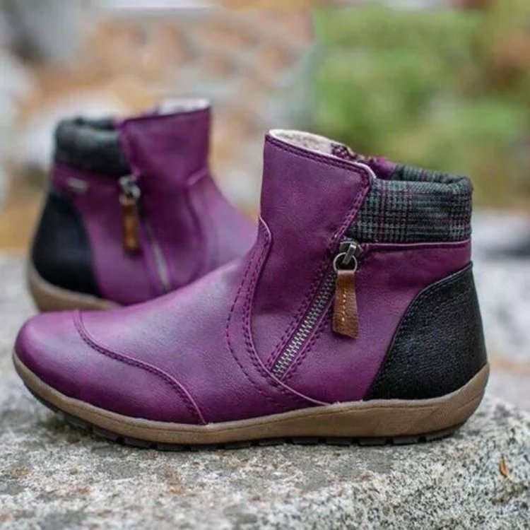 Damen Retro Stiefeletten mit seitlichem Reißverschluss – Stilvoll und Komfortabel