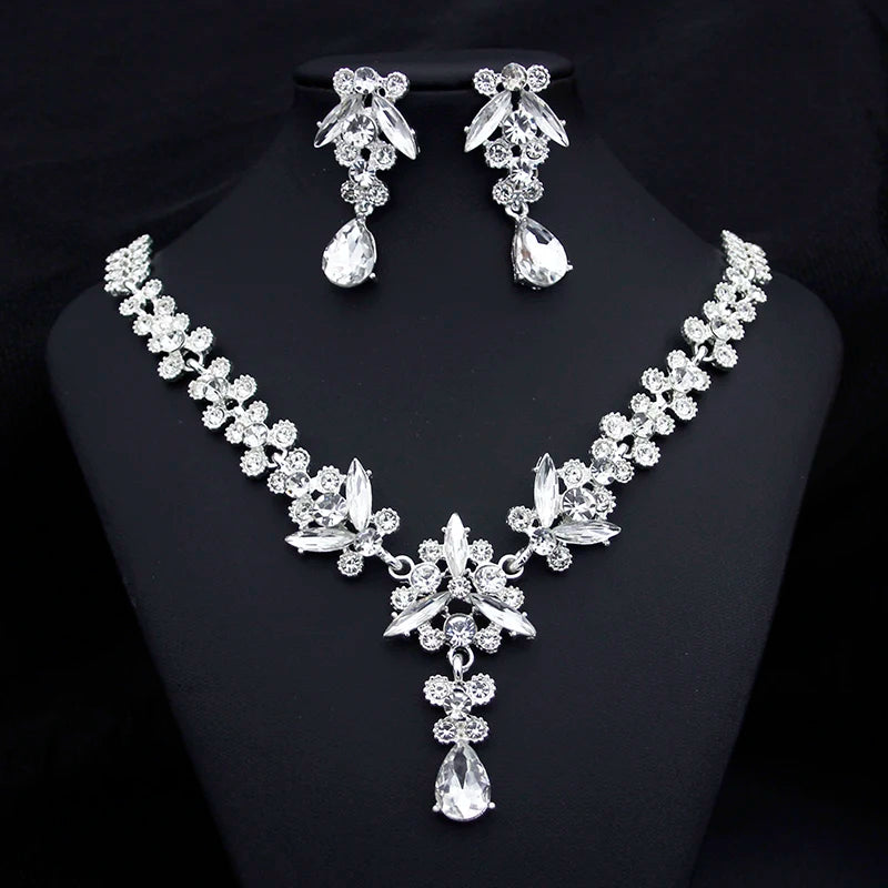 Luxuriöses Strass-Choker- und Ohrring-Set für Damen – Elegantes Brautschmuck-Set für Partys, Abschlussbälle und Hochzeiten