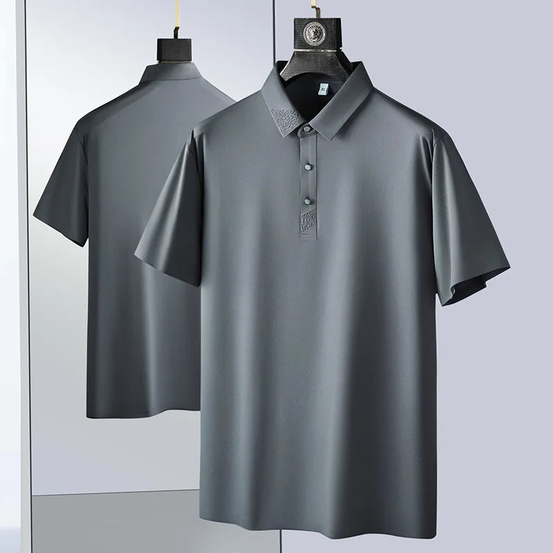 Hochwertiges Business-Casual-Kleidungsstück – Elastisches, Glattes Polo-Shirt für Herren