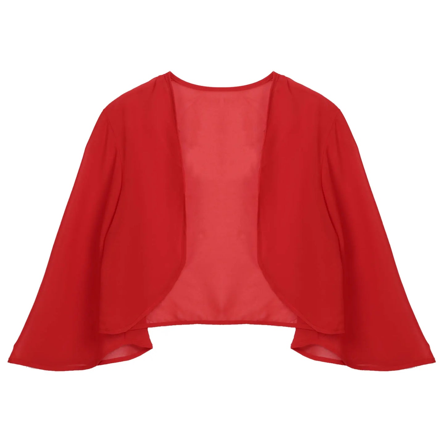 Damen Eleganter Rüschen-Bolero Shrug – Halbarm Chiffon Kurzjacke für Abendkleider, Hochzeiten und Partys