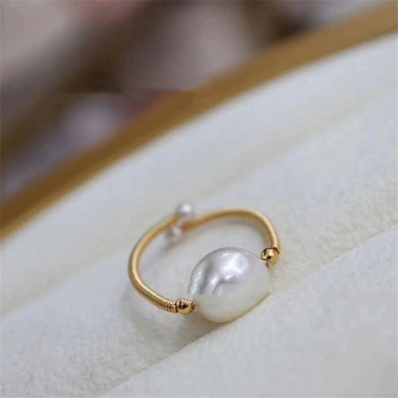 14K Gold Perlenring – Eleganz und Stil vereint