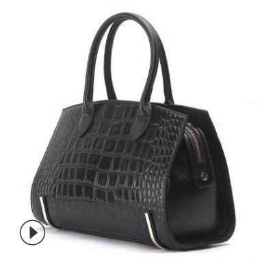 Elegante Damen-Lederhandtasche – Lässiges Design mit Animal-Print