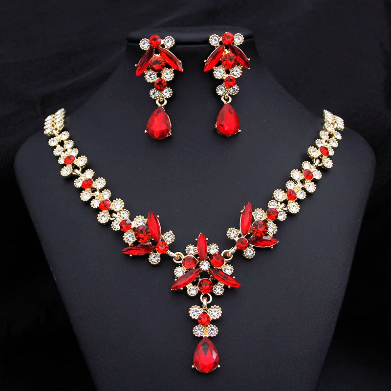 Luxuriöses Strass-Choker- und Ohrring-Set für Damen – Elegantes Brautschmuck-Set für Partys, Abschlussbälle und Hochzeiten