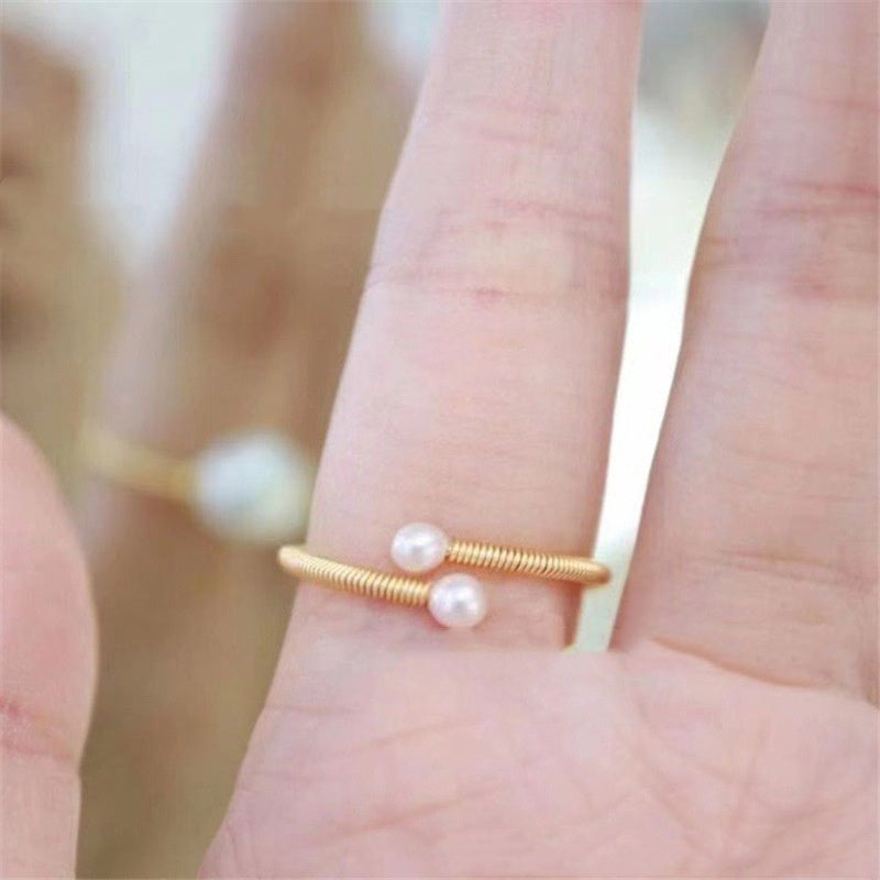 14K Gold Perlenring – Eleganz und Stil vereint