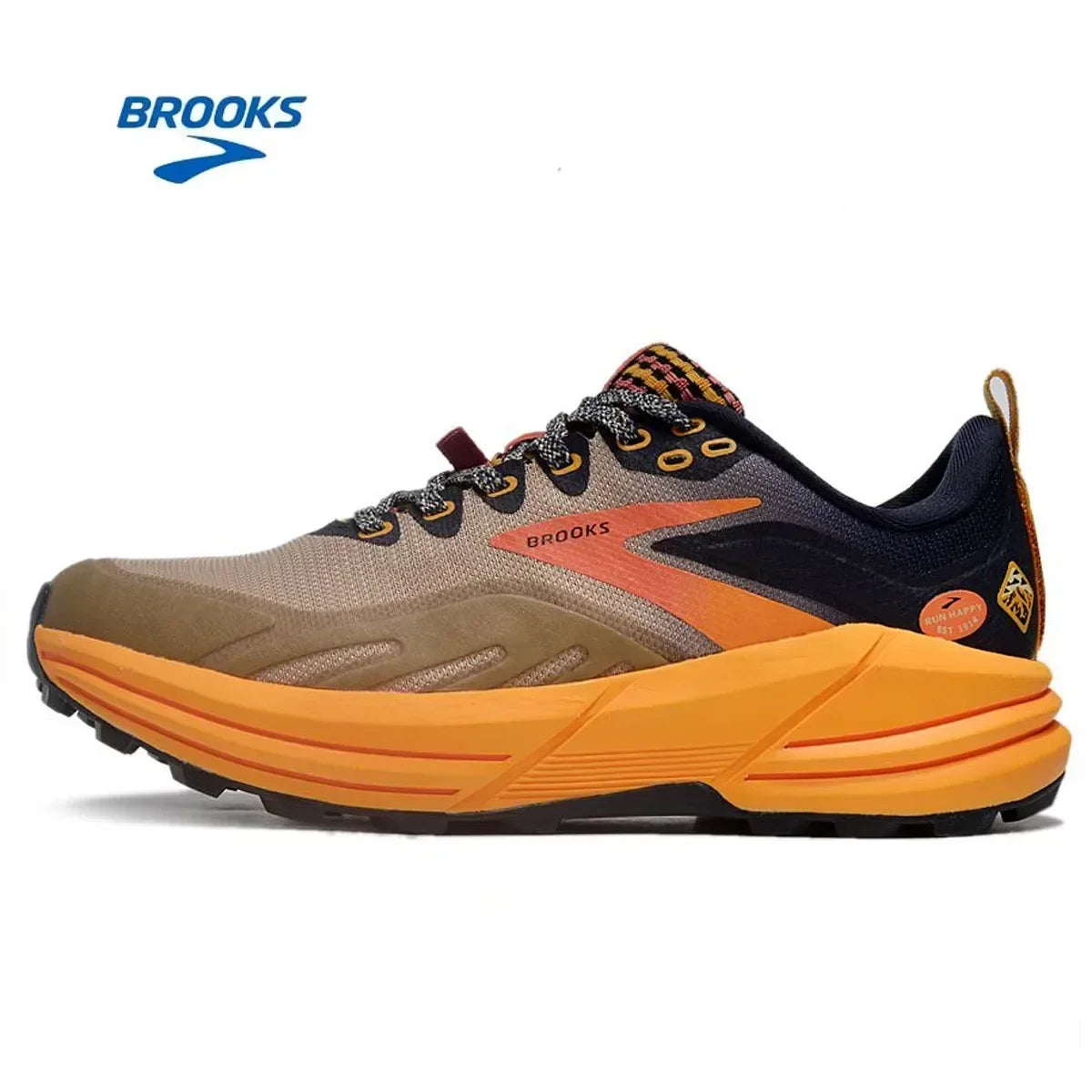 BROOKS Cascadia 16 Running Shoes Yellow Black Grenadine Men Women Long-Distance Road Sport Training Casual Sneakers