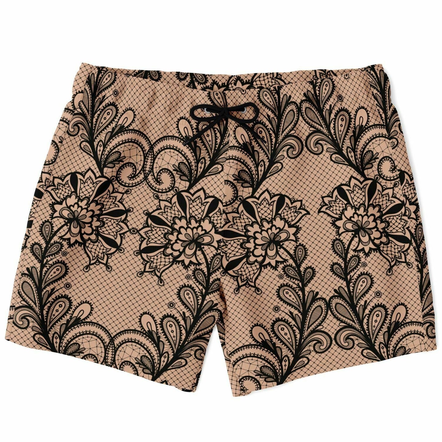 Schwarze & Nude Spitzen-Boxershorts für Herren