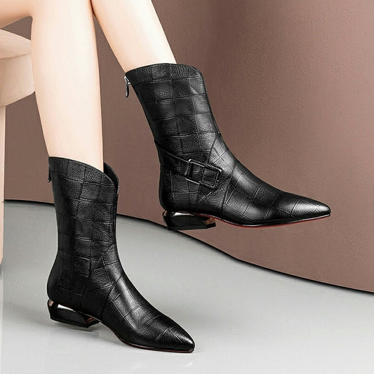 Damen Stiefel – Bequeme Flache Schuhe in großen Größen