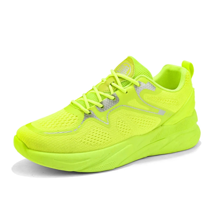 Neon-Gelbe Herren-Sneaker – Stylische Plattform-Sportschuhe für Training, Jogging und Freizeit!