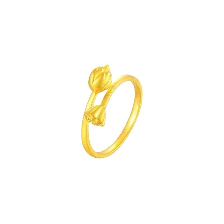 18K Gold Zwei-Welten-Ring – Eleganz und Moderne vereint