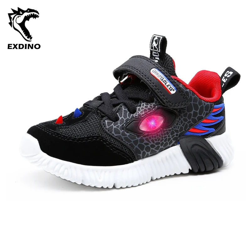 EXDINO Kinder LED-Schuhe – Leuchtende Sportsneaker für Jungen und Mädchen